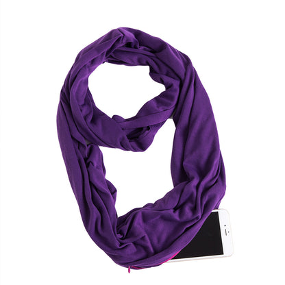Avaleric® Infinity Scarf with Zipper Pocket