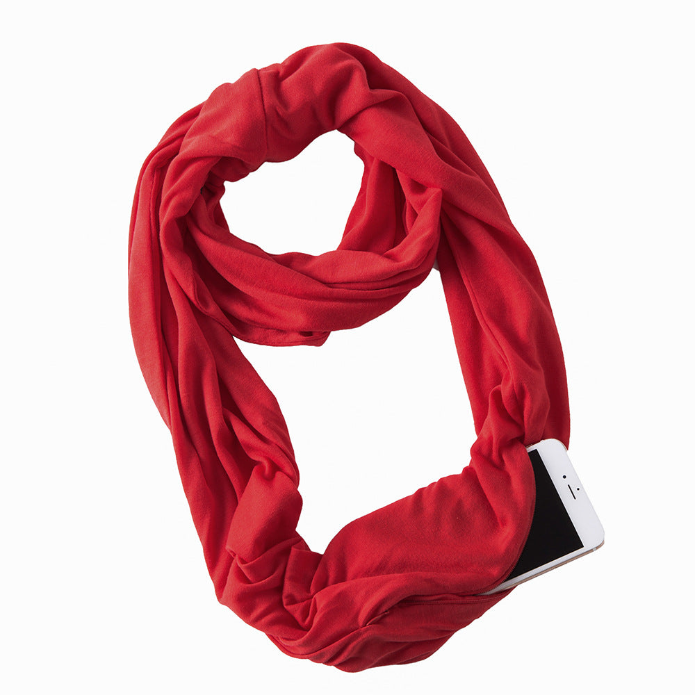 Avaleric® Infinity Scarf with Zipper Pocket