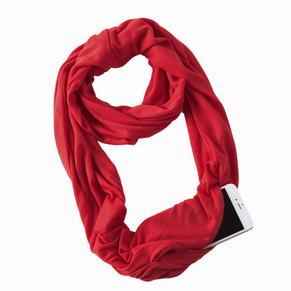 Avaleric® Infinity Scarf with Zipper Pocket