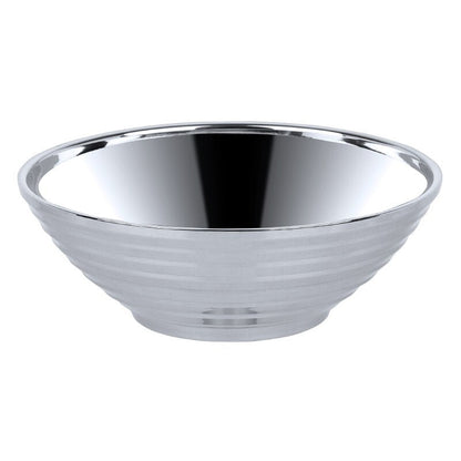 Avaleric® Stainless Steel Rainbow Silver Gold Double Layer Dinner Cereal Bowls Plates for Kitchen