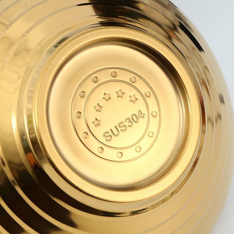 Avaleric® Stainless Steel Rainbow Silver Gold Double Layer Dinner Cereal Bowls Plates for Kitchen