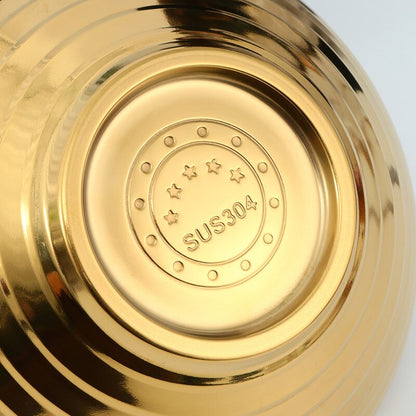 Avaleric® Stainless Steel Rainbow Silver Gold Double Layer Dinner Cereal Bowls Plates for Kitchen