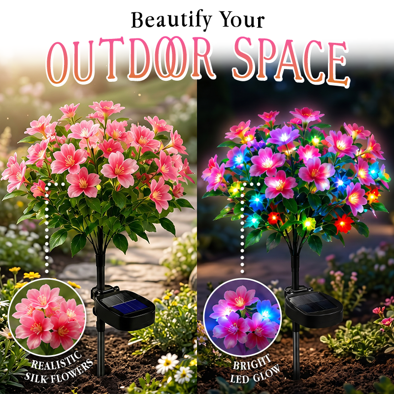 Avaleric® Solar Azalea Flower Lights🌺IP65 Waterproof🪦for Grave Garden Decor Memorial Cemetery Lights