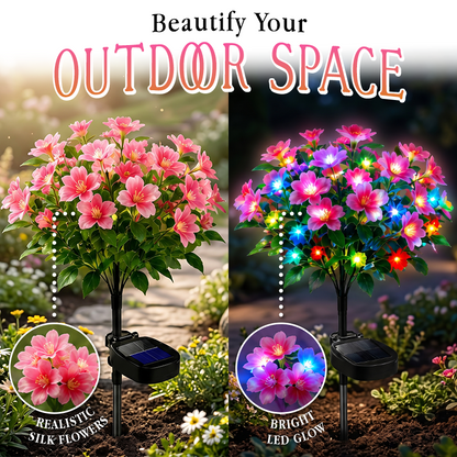 Avaleric® Solar Azalea Flower Lights🌺IP65 Waterproof🪦for Grave Garden Decor Memorial Cemetery Lights