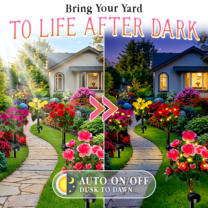 Avaleric® Solar Azalea Flower Lights🌺IP65 Waterproof🪦for Grave Garden Decor Memorial Cemetery Lights