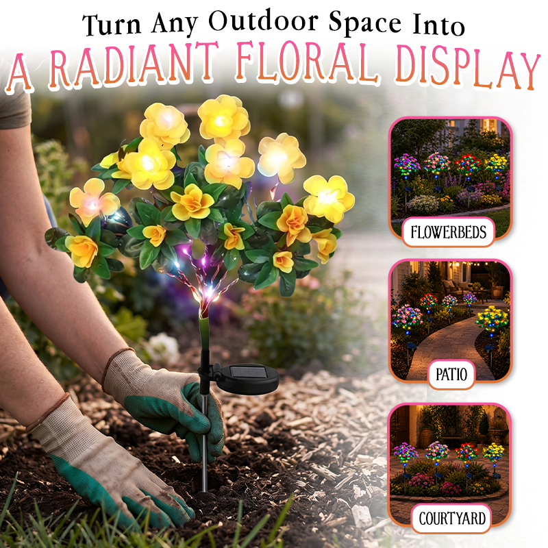 Avaleric® Solar Azalea Flower Lights🌺IP65 Waterproof🪦for Grave Garden Decor Memorial Cemetery Lights