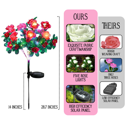 Avaleric® Solar Azalea Flower Lights🌺IP65 Waterproof🪦for Grave Garden Decor Memorial Cemetery Lights