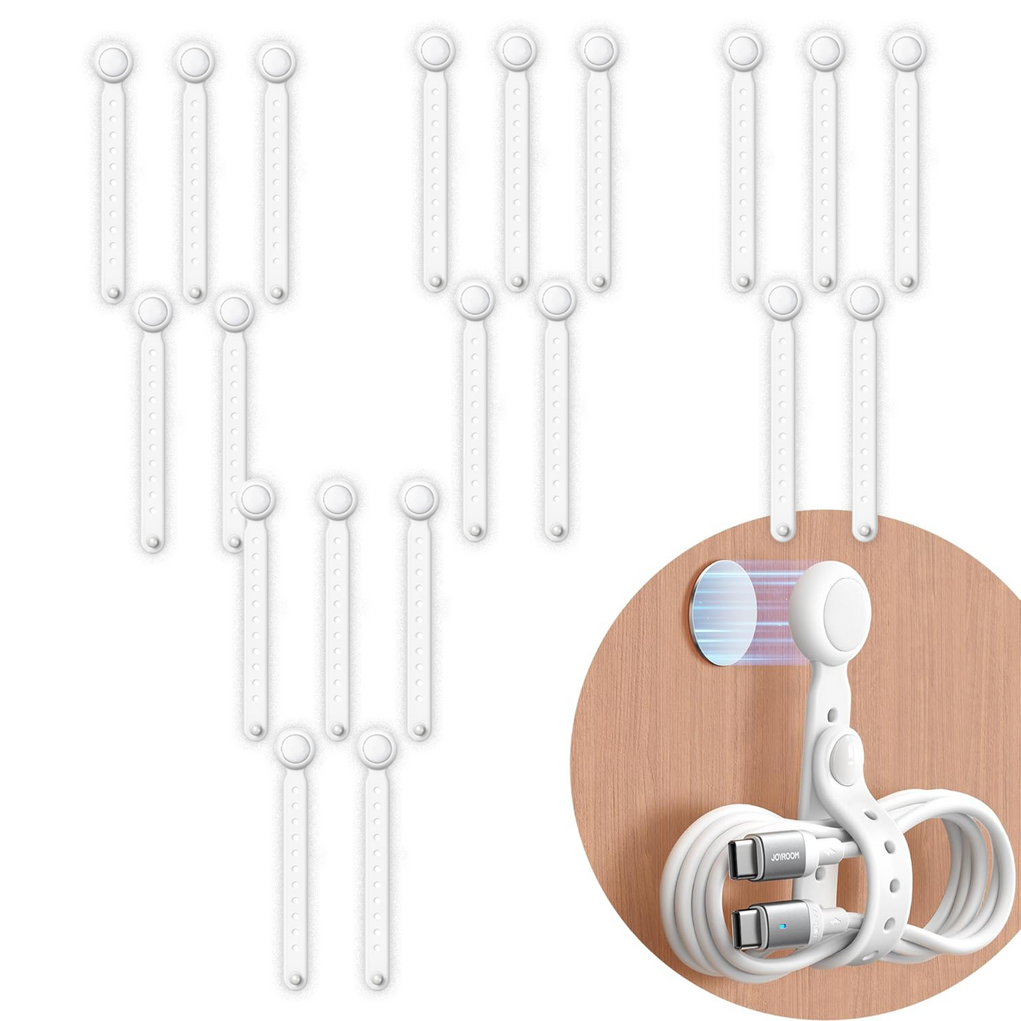 Avaleric® Magnetic Silicone Cable Ties