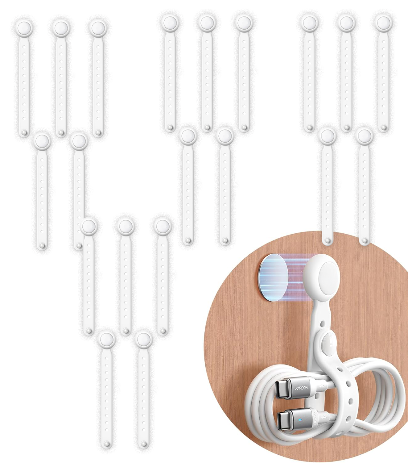 Avaleric® Magnetic Silicone Cable Ties