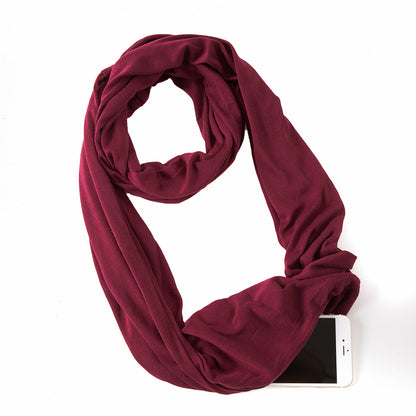 Avaleric® Infinity Scarf with Zipper Pocket