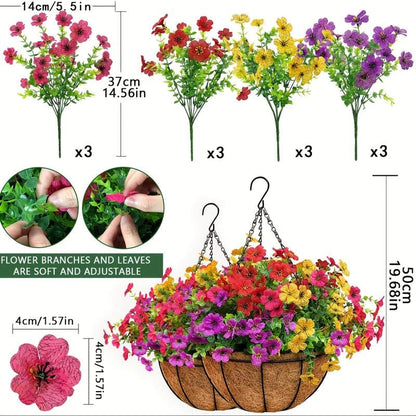 Avaleric® Artificial Hanging Flower Basket