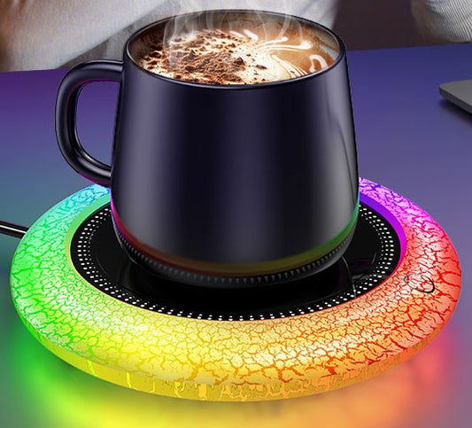 Avaleric® Coffee Tea Candle Soup Mug Cup Fast Heating Warmer with 7 LED Color Lights High Fastest Heating Temperature, Auto Switch for Desk Kitchen