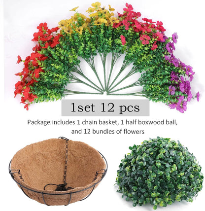 Avaleric® Artificial Hanging Flower Basket