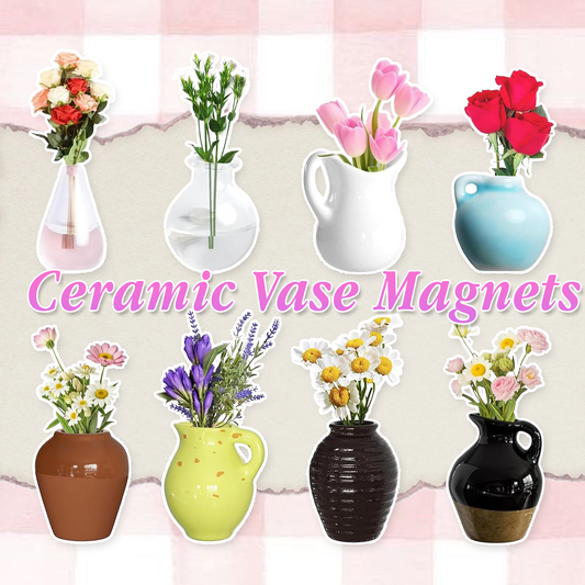 Avaleric® Mini Ceramic Vase Magnets for Fridge 💐