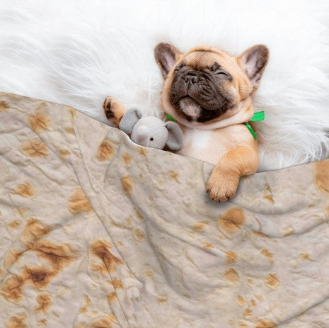 Avaleric® Tortilla Double Sided Print Round Fleece Flannel Linen Pool Beach Picnic Blanket Plush Soft Throw for Pets Baby Blanket Bedspread Sofa Couch Chair