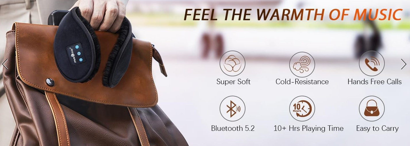 Avaleric® Bluetooth Headphones Earmuffs Ear Warmers Wireless Headphones with Built-in HD Speakers