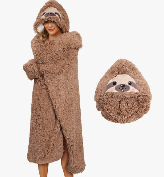 Avaleric® Wearable Hooded Blanket for Adults Kids Soft Warm Fleece Sherpa Hoodie Throw Winter Linen Fleece Cozy Plush Animal Cape for Halloween Costumes