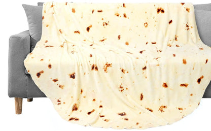 Avaleric® Tortilla Double Sided Print Round Fleece Flannel Linen Pool Beach Picnic Blanket Plush Soft Throw for Pets Baby Blanket Bedspread Sofa Couch Chair